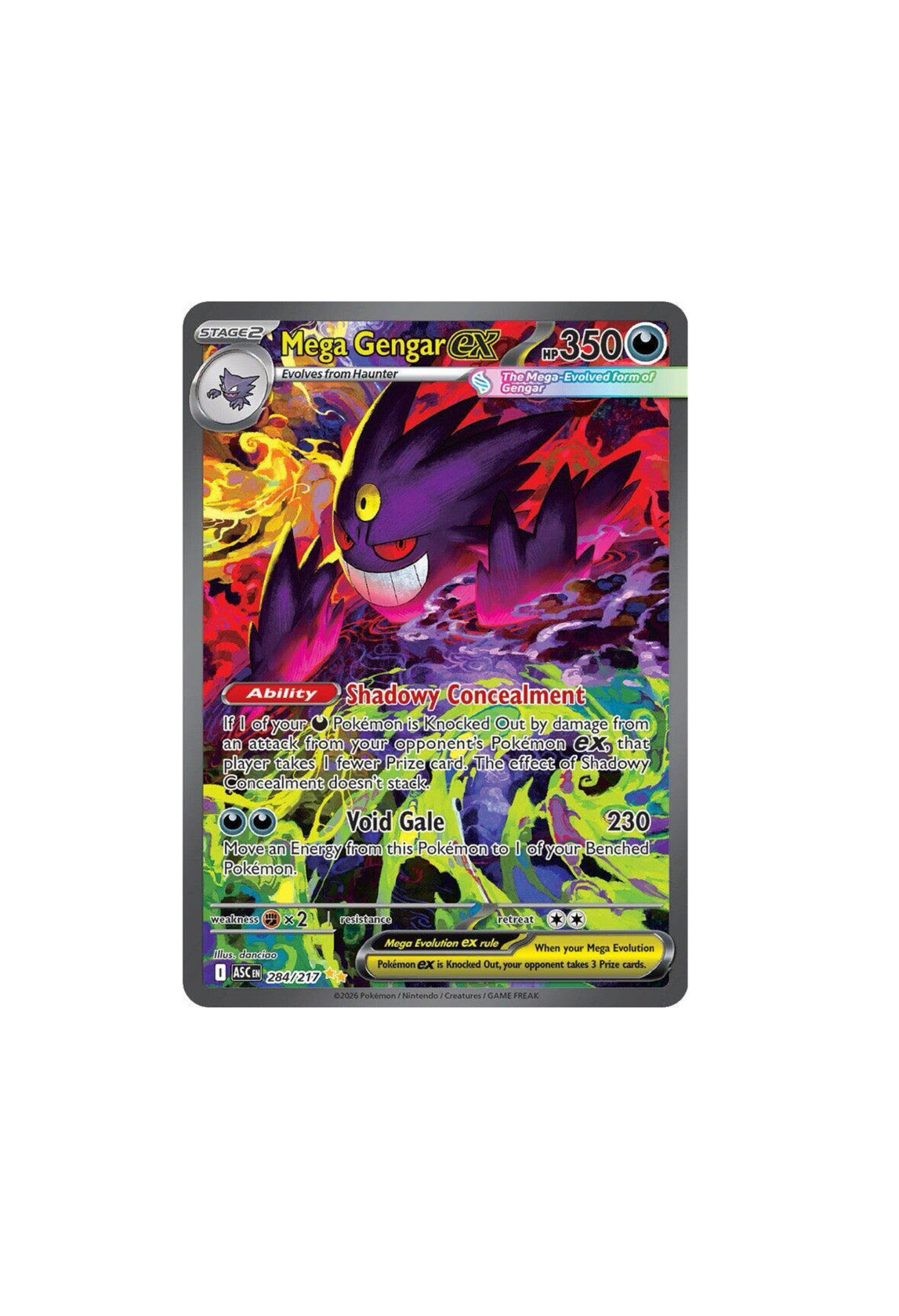 Ascended Heroes Mega Gengar Ex 284/217 NM