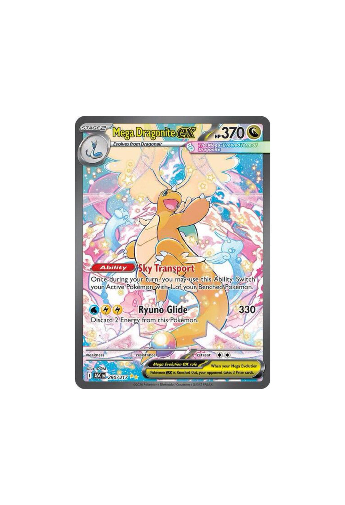 Ascended Heroes Mega Dragonite Ex 290/217 NM