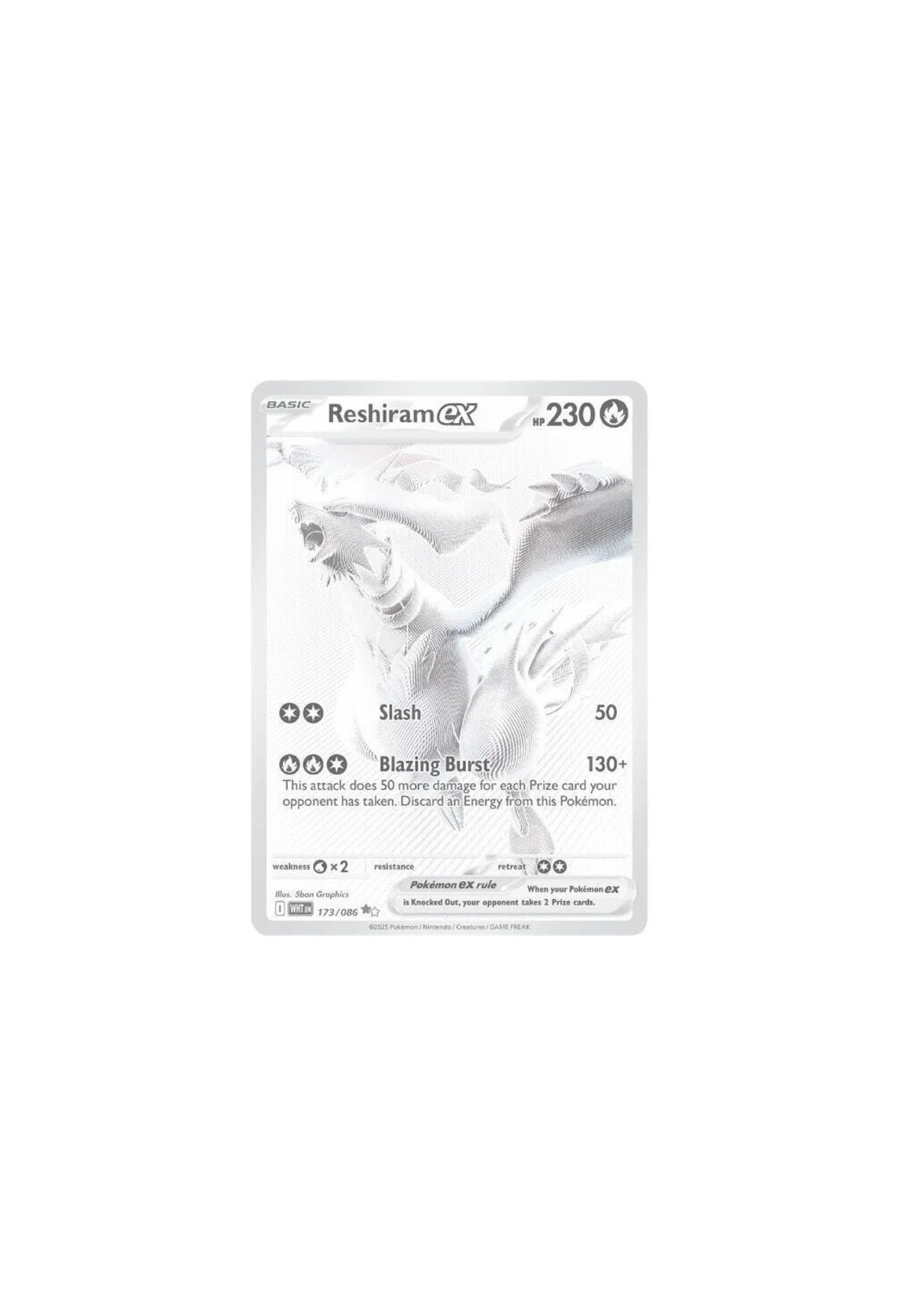 Reshiram Ex 173/086 NM