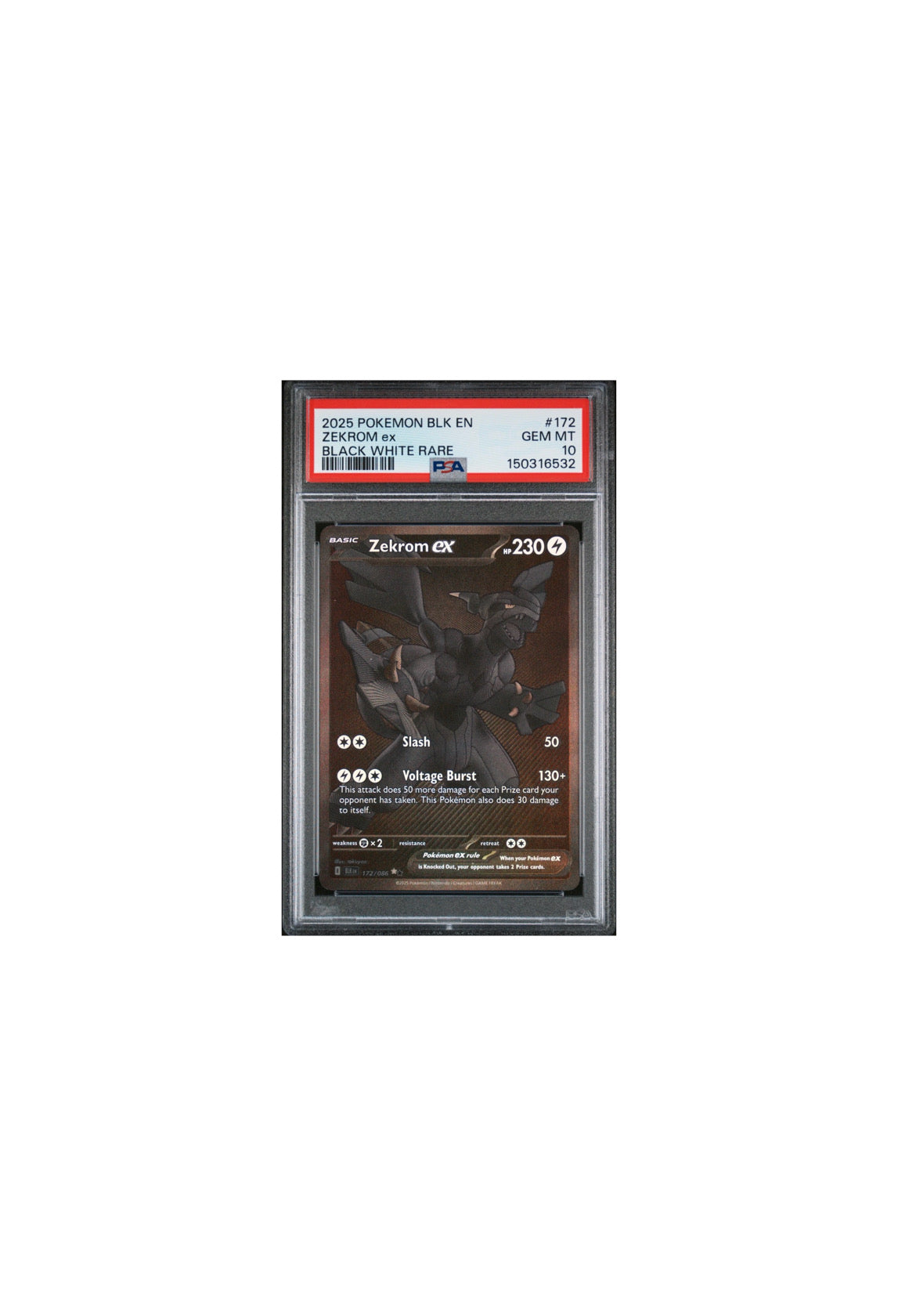 Black Bolt Zekrom 172/086 PSA 10