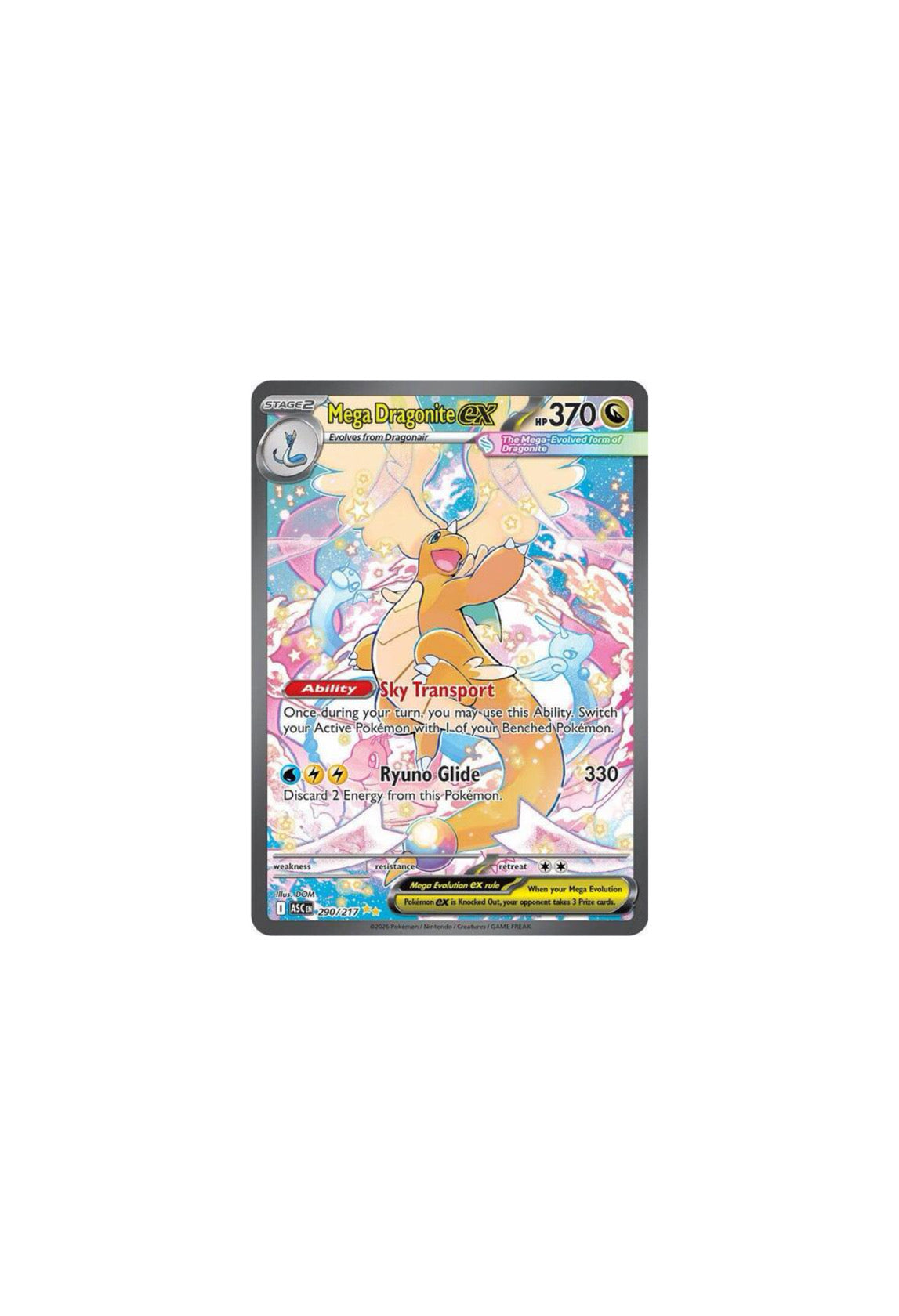 Ascended Heroes Mega Dragonite Ex 290/217 NM
