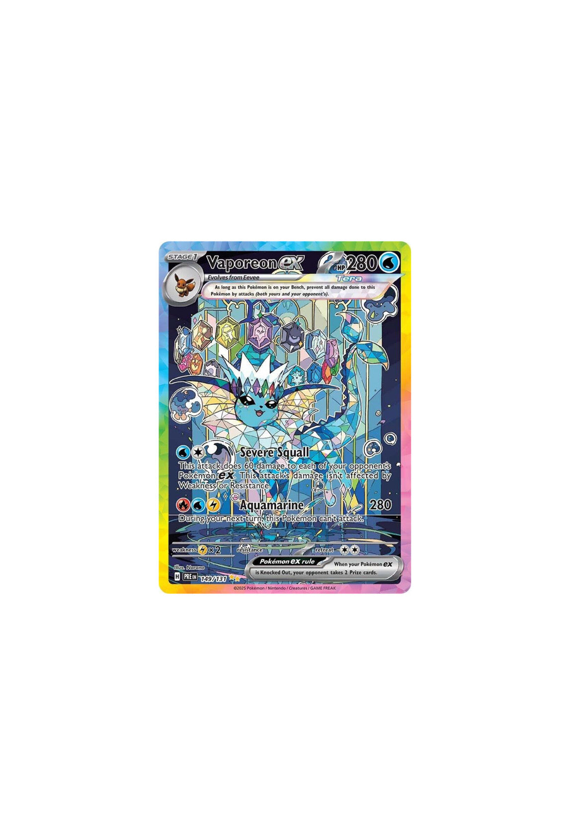 Prismatic Evolutions Vaporeon NM