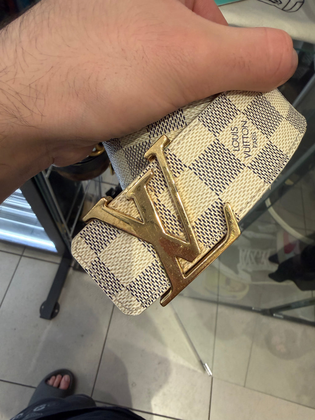 Louis Vuitton Damier Belt White Pre Owned, Louis Vuitton Damier Belt Black Pre Owned, Louis Vuitton Sneaker Sz 10 US Pre Owned